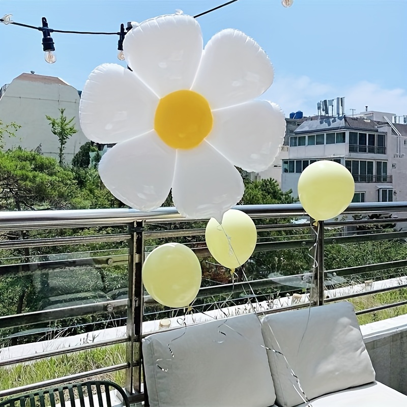 white daisy flower helium balloon sunflower