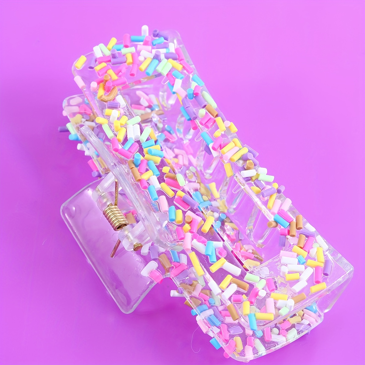 1pc Plastic Multiple Colors Sweet Heart Basic Women Hair Claw Clip