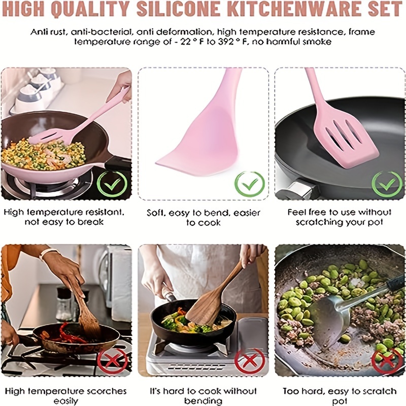Silicone Mini Kitchenware Set, High Temperature Resistant Non-stick Spatula  Spoon Scraper Food Tong Whisk, Household Cooking Utensils, Kitchen Items,  Kitchen Stuff, Kitchen Supplies - Temu