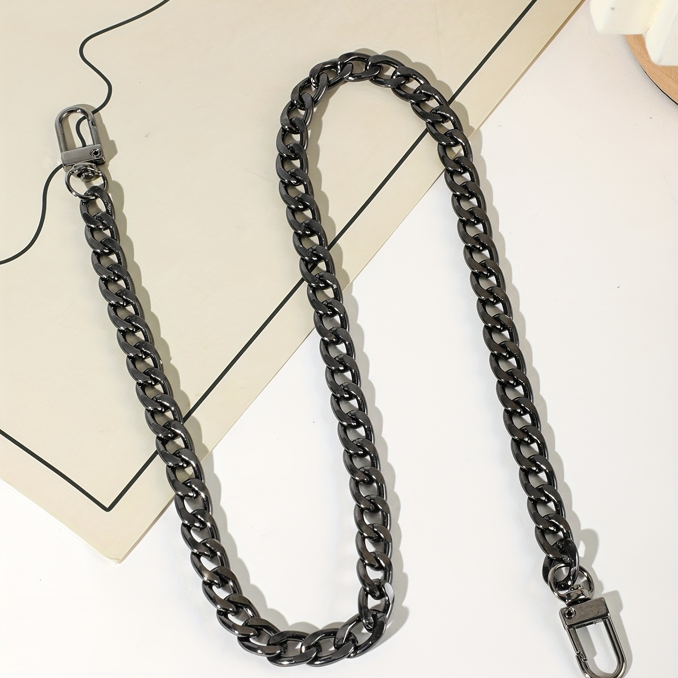 Simple Women's Bag Accessories Chain With Metal Buckles Iron Bag Chains  Purse Chains Shoulder Cross Body Chains Straps Replacement Flat Chains -  Temu Japan