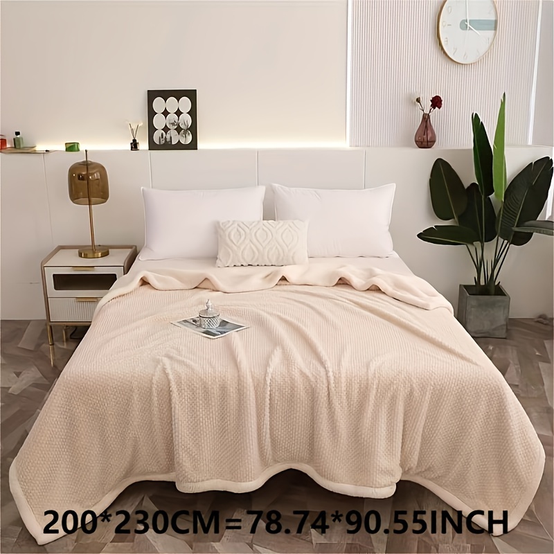 White Pineapple Grid Blanket Velvet Double sided Composite Temu New Zealand