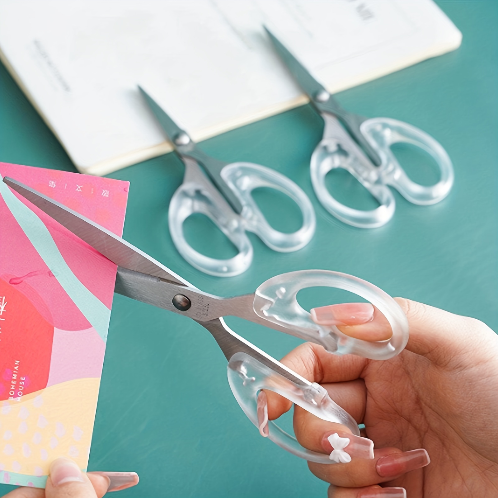 Large Medium Transparent Metal Simple Art Scissors Decoupage - Temu