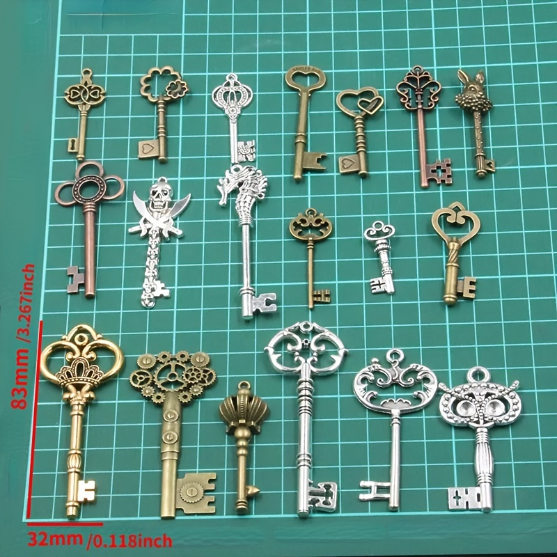 Mixed Key Charms Vintage Key Alloy Charms 6 Color Bracelets - Temu