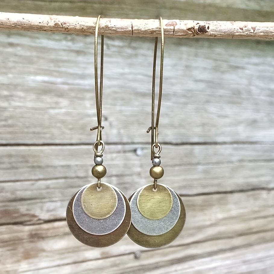 

Boho Round Pendant Dangle Earrings Steel Earrings Elegant Style Jewelry Trendy Gift For Women