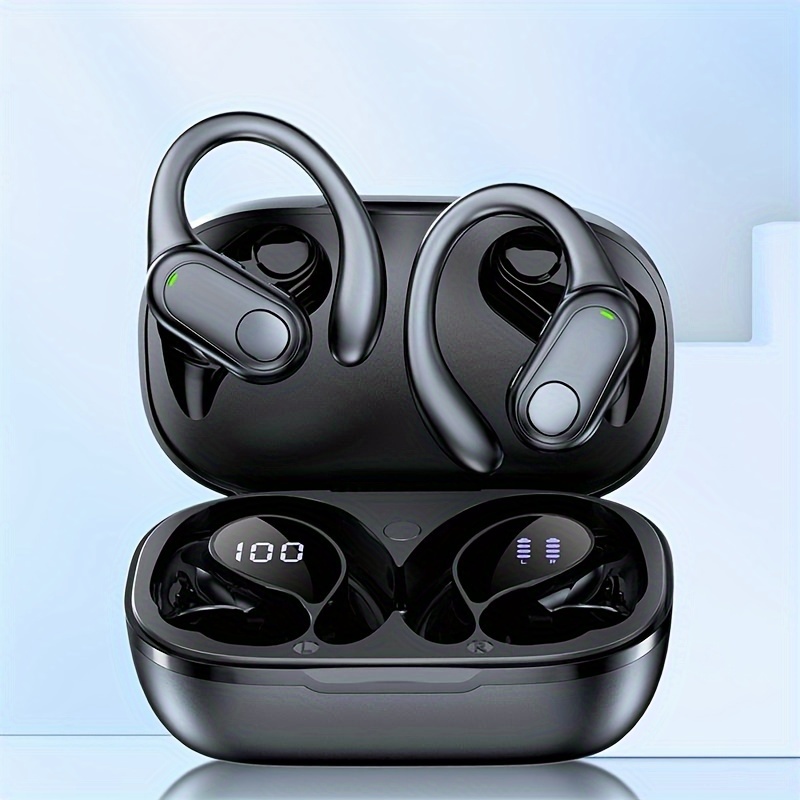 Auriculares inalámbricos sobre la oreja con ganchos para los oídos  Bluetooth Auriculares deportivos para correr con gancho para la oreja  Micrófono