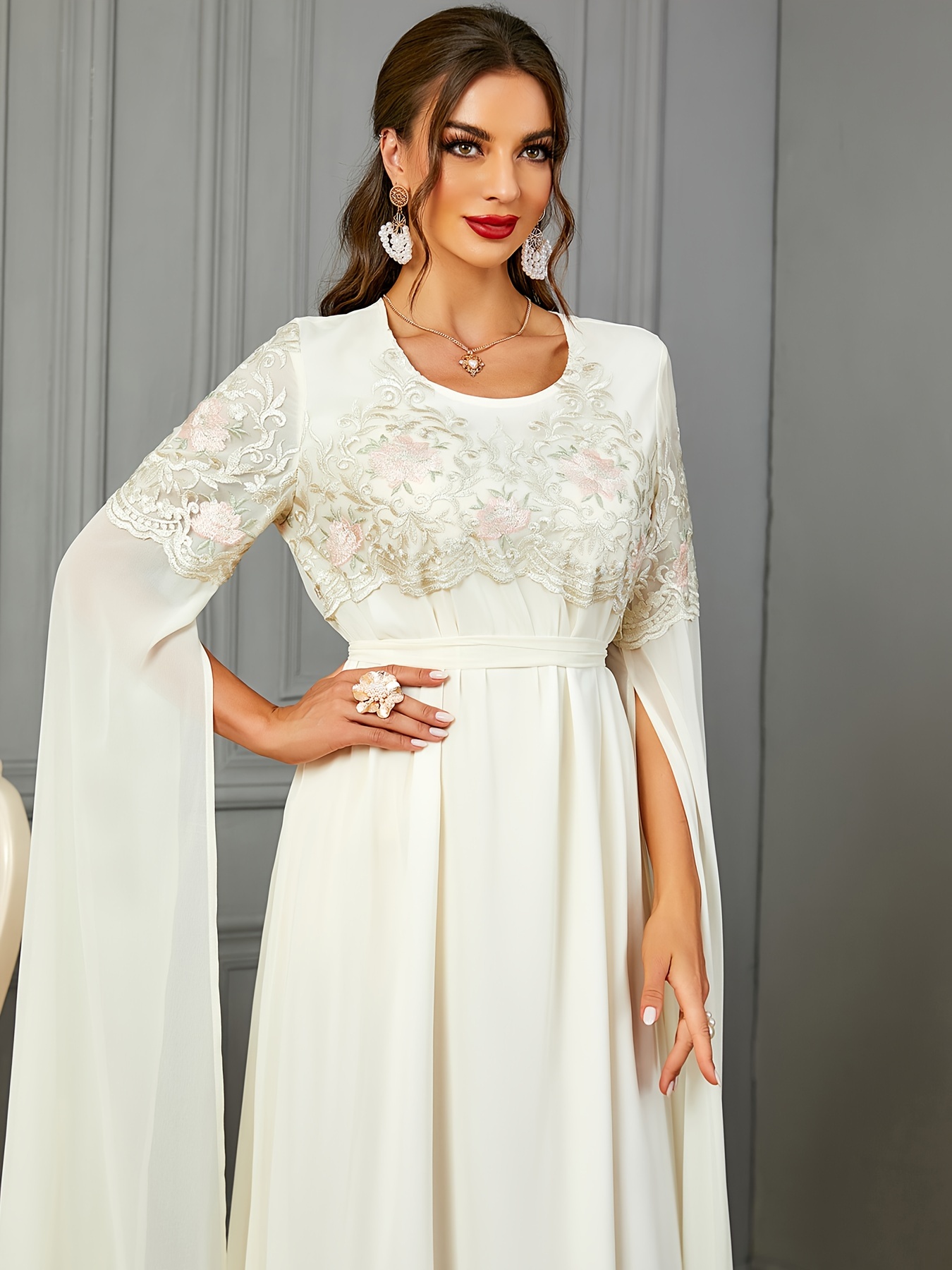 chinese dress ladies Sleeveless dress middle length made in lace FQ25SD2002W79001 FRACOMINA main image 1