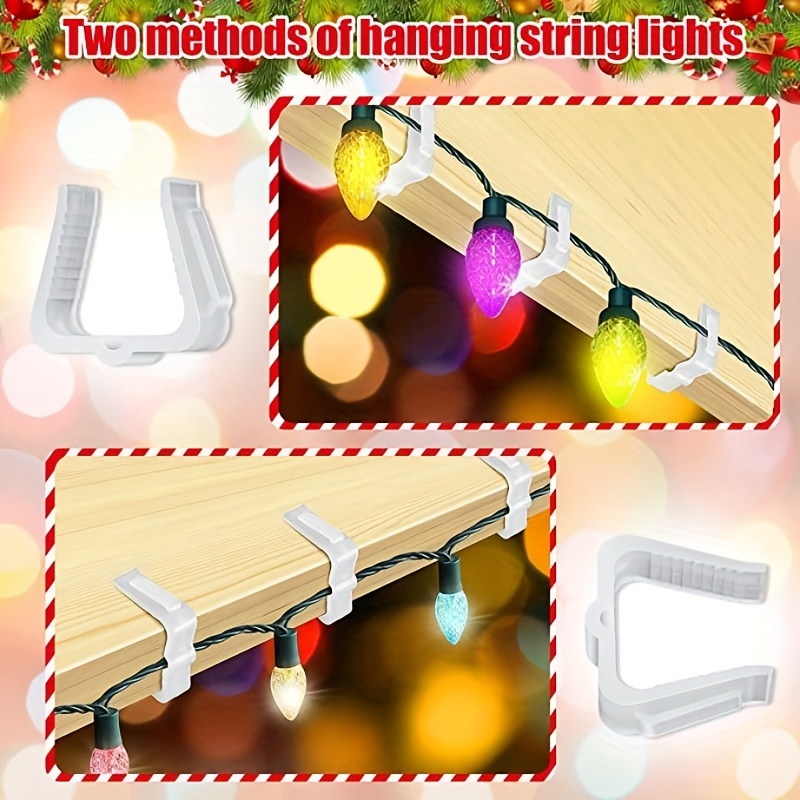 30pcs Christmas Light Hanger Hooks Fascia Boards Clips Weatherproof Plastic  Outdoor Holiday Light Clip For Christmas Party Decoration Roof Gutter Fence  Eave White, Shop The Latest Trends