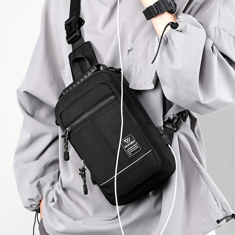 1pc Men's Crossbody Bag, Fashion And Generous Simple And Versatile Bag,  Zipper Position Random