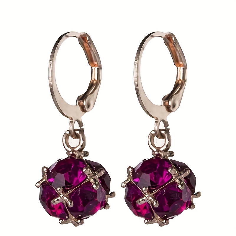 Rainbow Rose Red Zircon Personality Earrings for Men