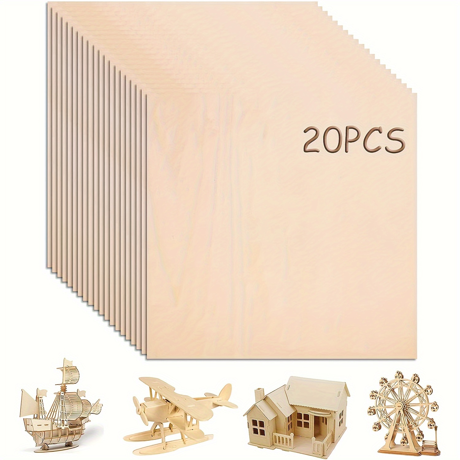 

10/20pcs Balsa Sheets For Crafts - Perfect For Architectural Models Drawing Painting Wood Engraving Wood Burning Laser Scroll Sawing