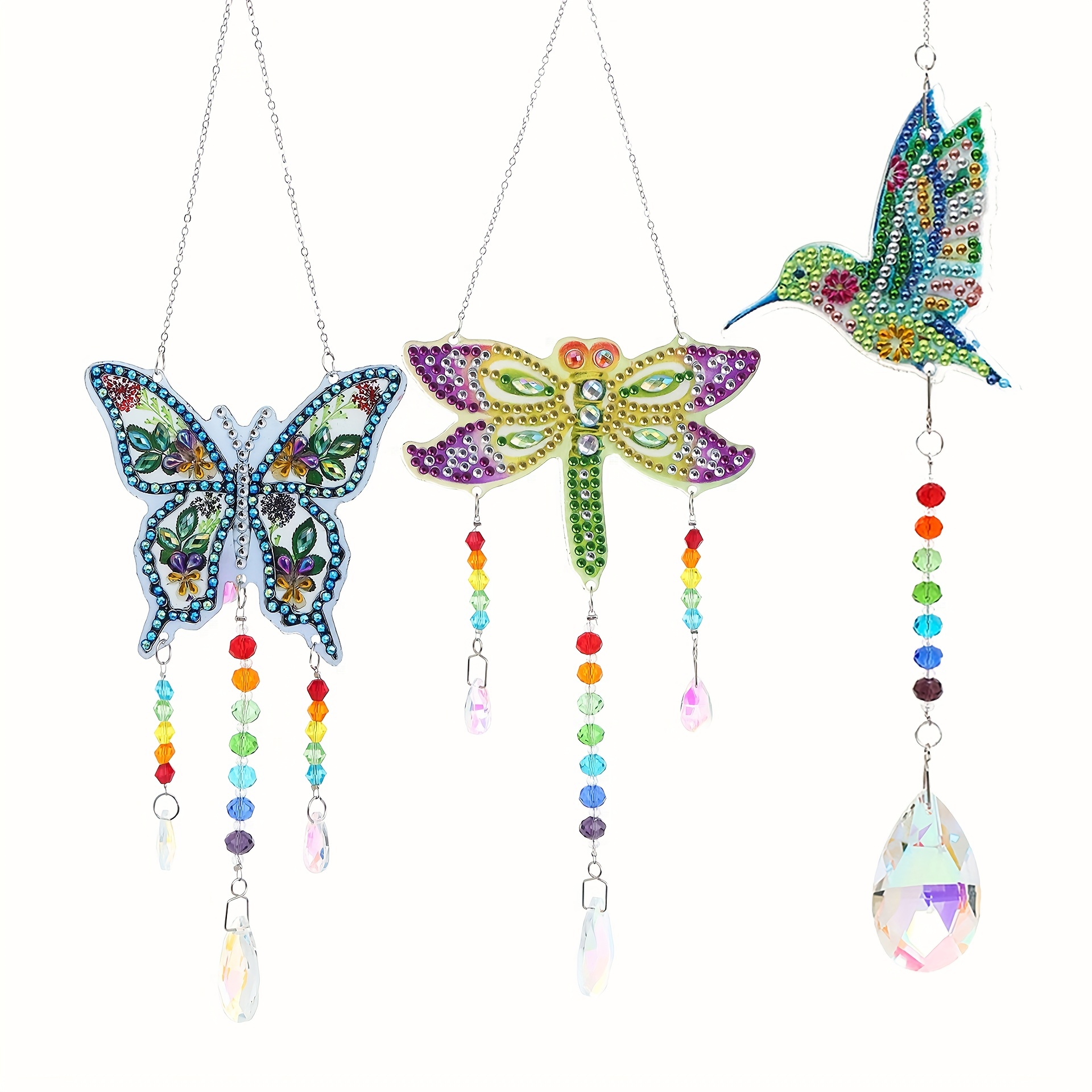  5 Pieces Diamond Painting Suncatcher Kits for Adults, Wind  Chime Kits for Kids Diamond Art Special Shapes Gem Paint by Number for  Garden Home Decor, Gift(Cat Hummingbird Peacock Butterfly) 