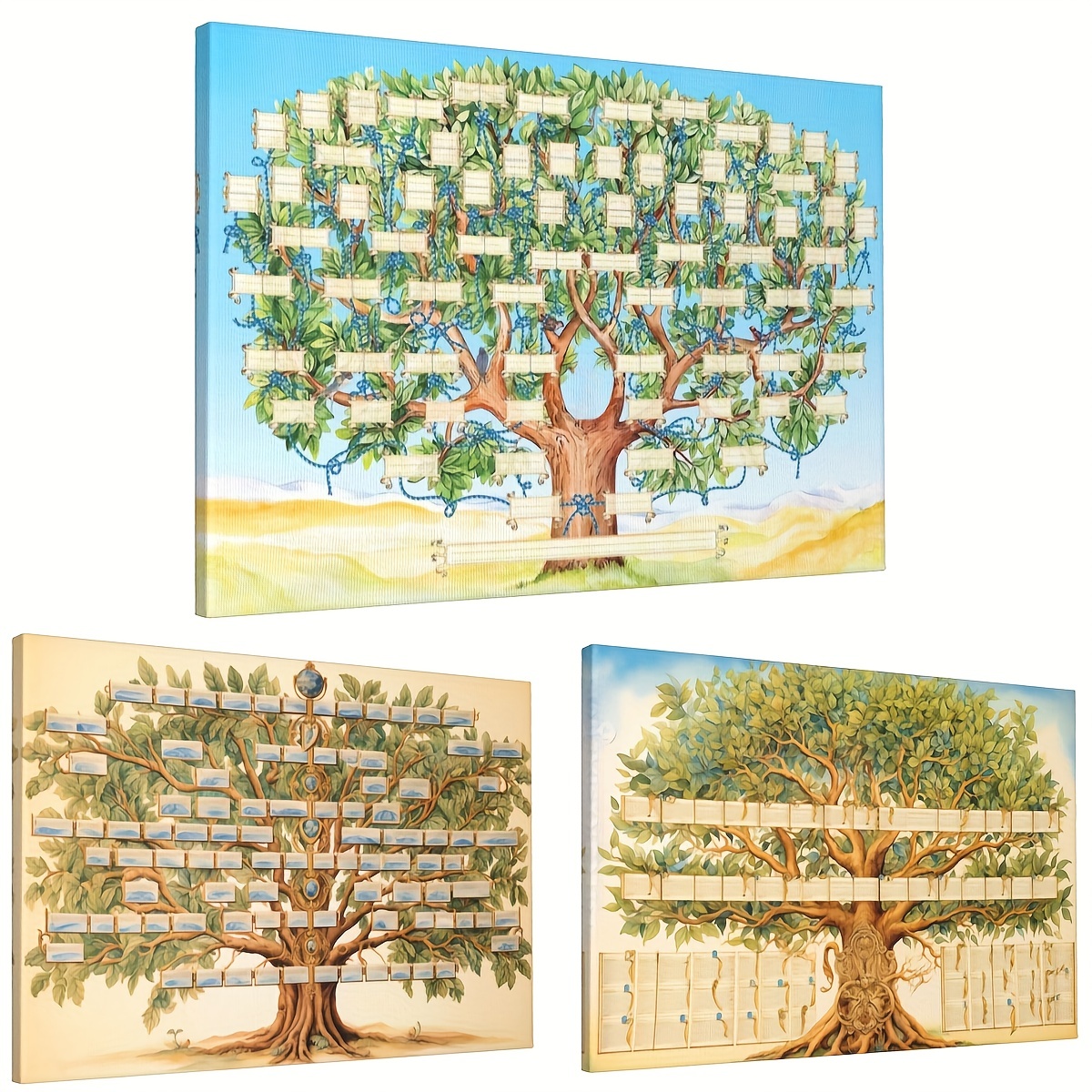 Toile de décoration murale d'arbre familial, diagramme d'arbre