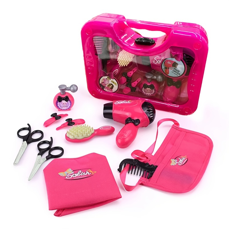 Hair Salon Set For Girls - Hairdressing Doll Head Toy - Fashion Pretend  Makeup Set With Hair Accessories For Kids