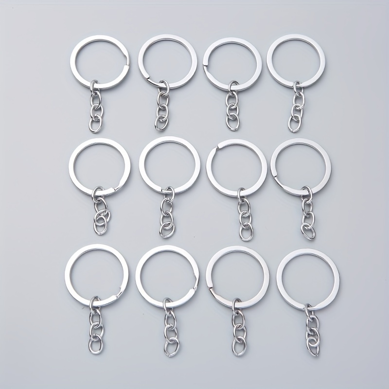 Bag Silver Plated Metal Blank Key Ring Keychain Split Ring - Temu