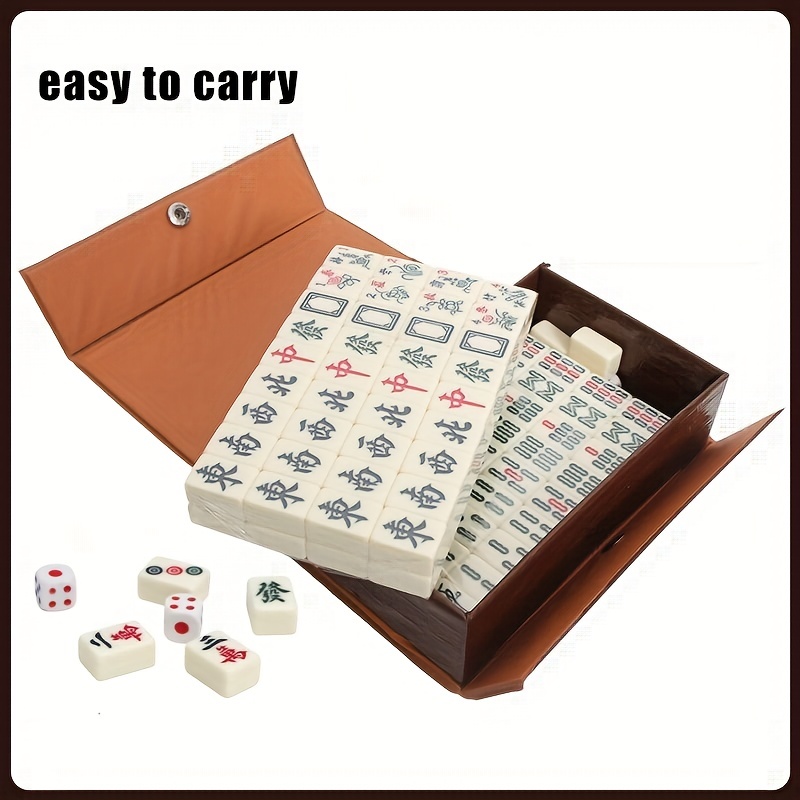 The Perfect Gift: Mini Chinese Mahjong Game Set With 146 Tiles, Dice, &  Portable Storage Case - For Adults & Families! - Temu