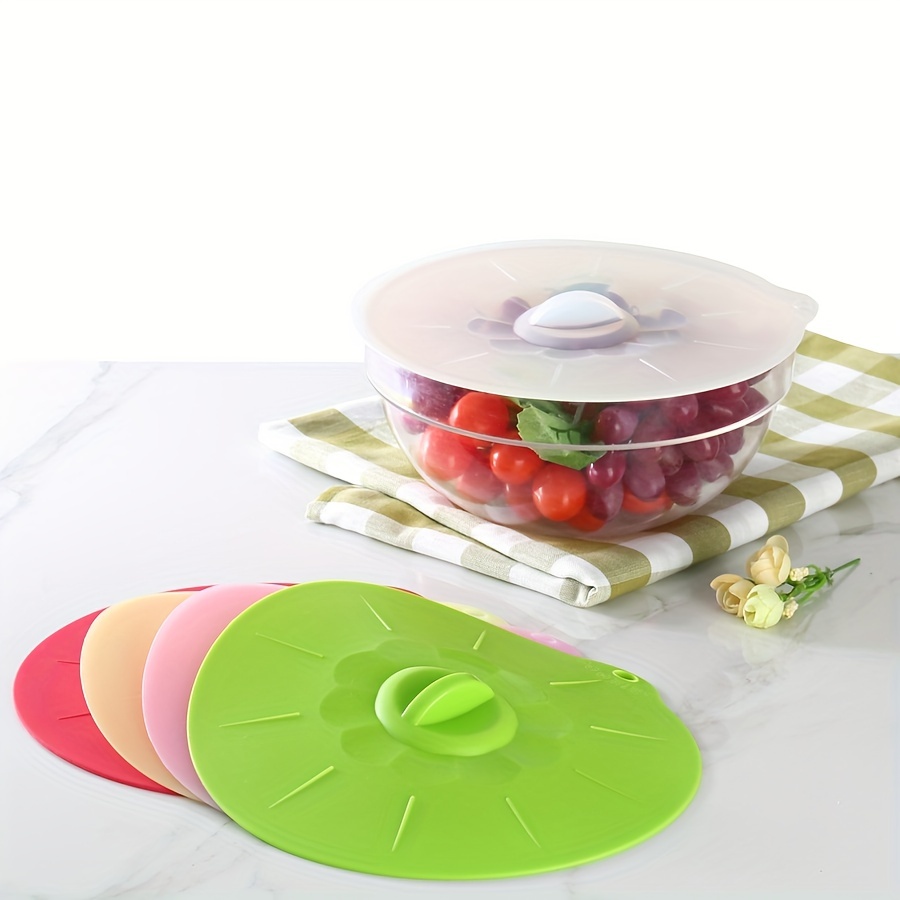 [5 Pieces] Silicone Reusable Microwave Food Cover | Food Storage Silicone Lids | Plastic Wrap for Food | Microwave Splatter Cover | Dishwasher Safe