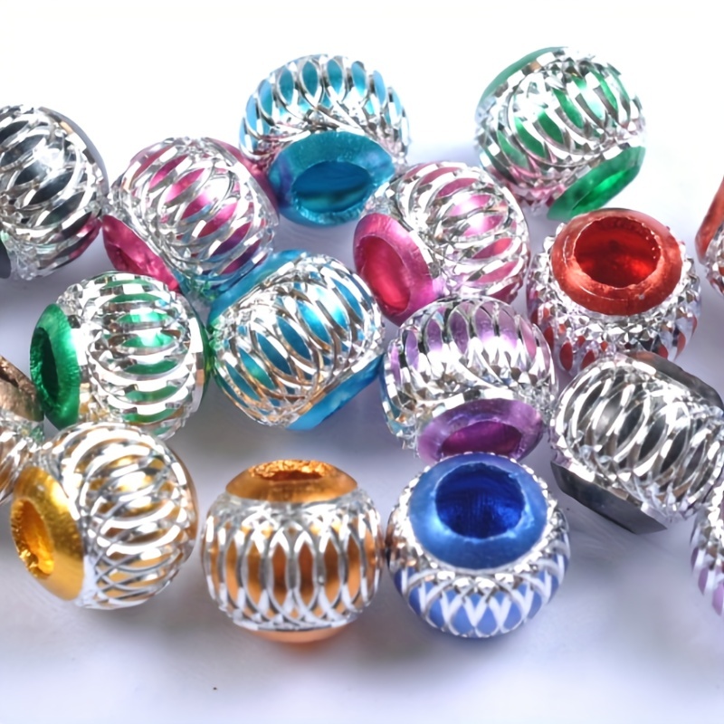 Round Resin Beads Loose Spacer Charm Beads Big Hole Jewelry - Temu