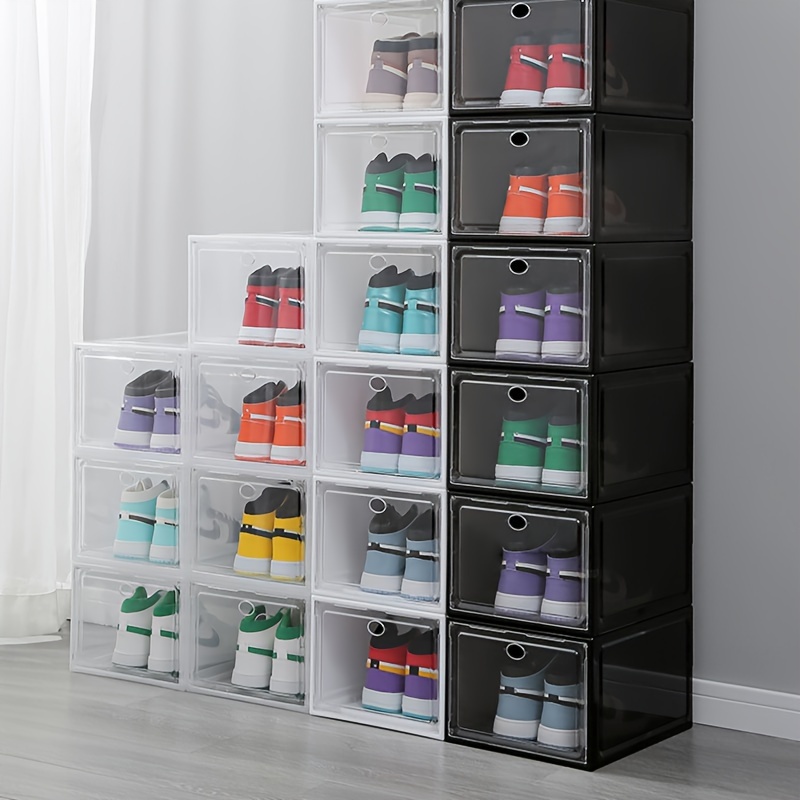 1pc Thickened Shoes Storage Box Magnetic Transparent Shoes - Temu