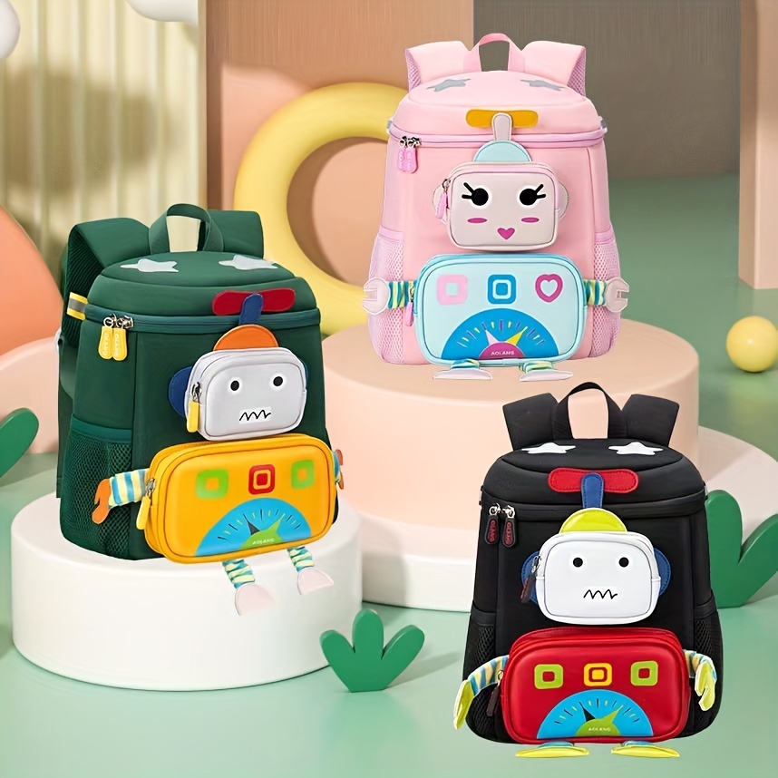 3D Robot Kindergarten Kids Backpack for Boys Girls