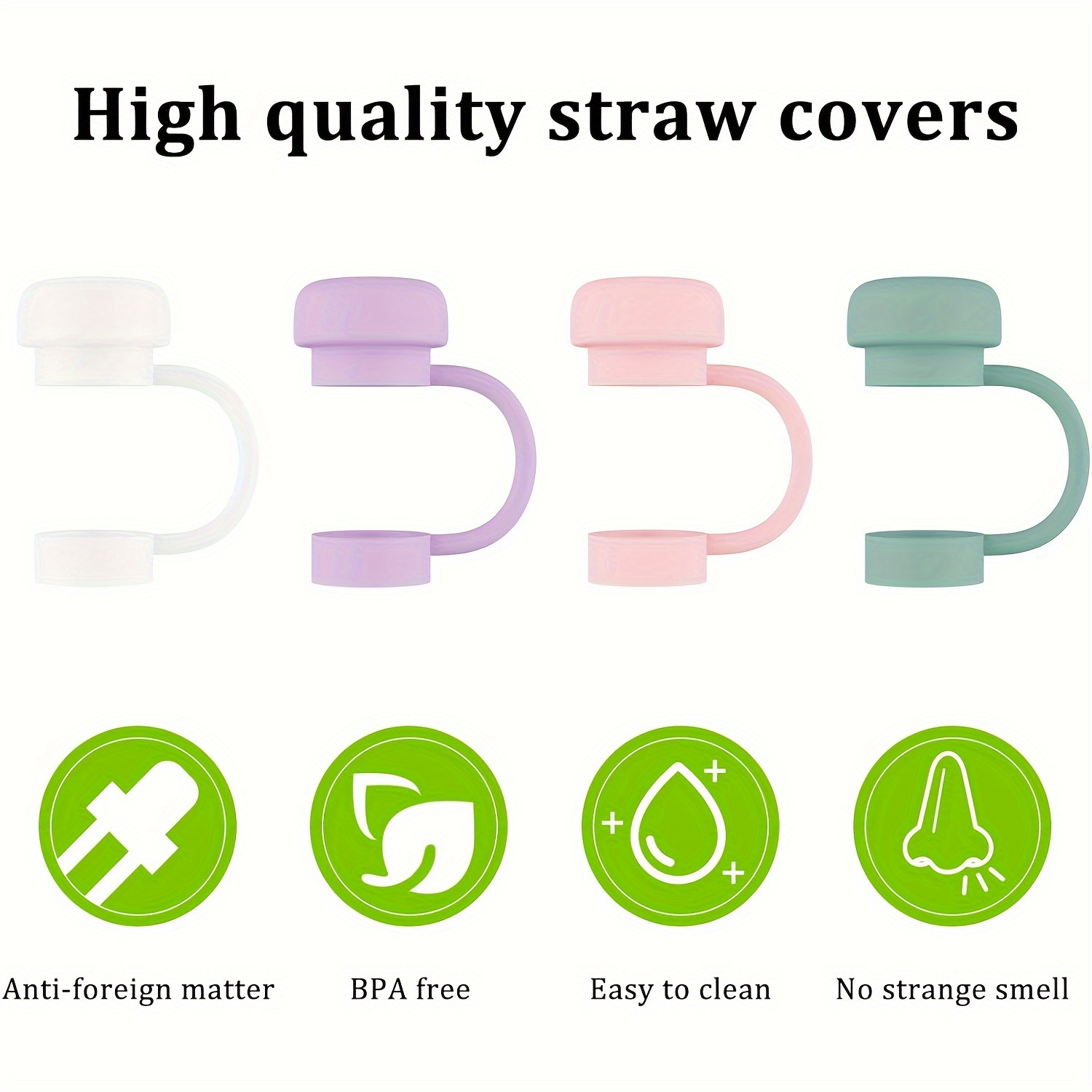 2pcs Straw Tips Cover Straw Covers Cap for Reusable Straws Straw Protector Cute Holiday Style (Purple Star)