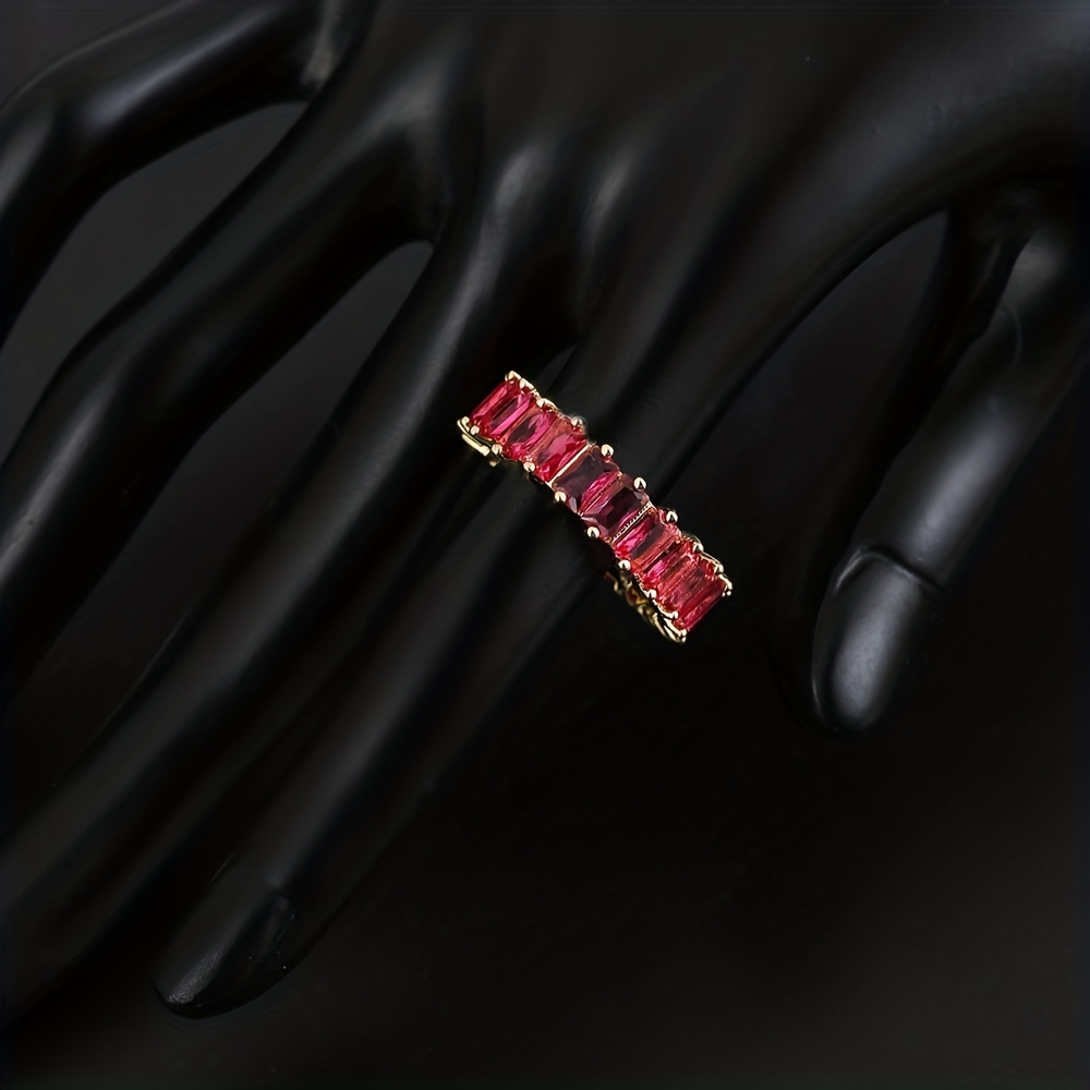 Men's Classic Red Zircon Ring