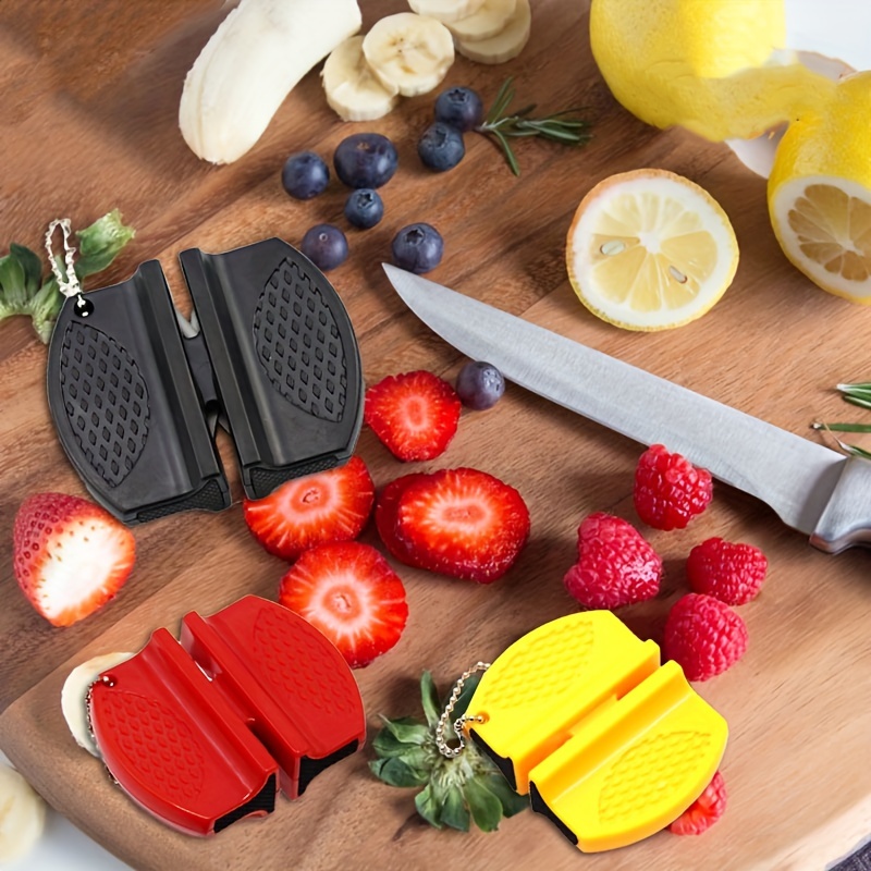 1pc Mini Household Knife Sharpener For Fruit Knife With Ceramic Sharpening  Rod, Portable Outdoor Sharpener