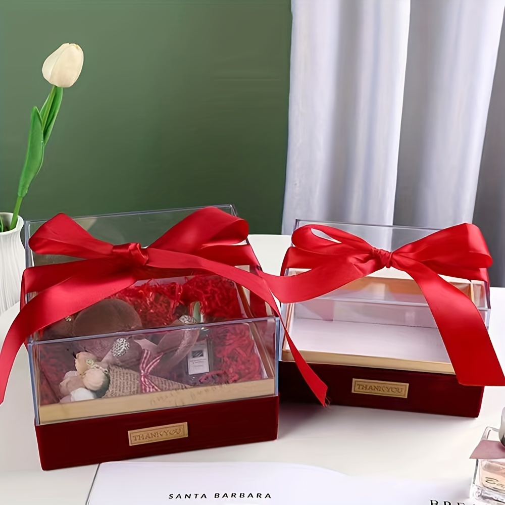 Set de 3 cajas de regalo corazón con lazo, 3 tamaños distintos, cajas  decorativas con tapa, presentación para navidad, cumpleaño