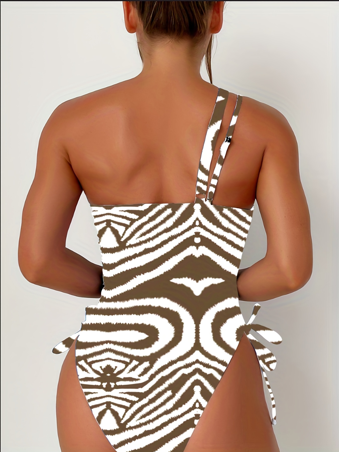 Womens Tummy Control One Piece Swimsuits Color Block Print