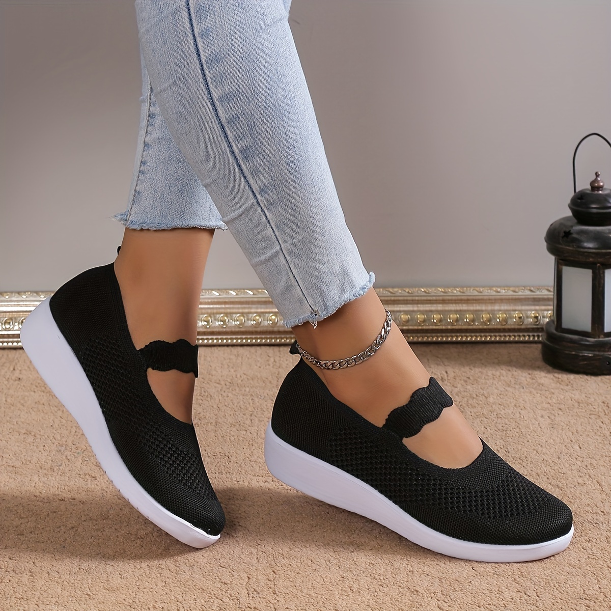 Zapatos Planos Minimalistas De Color Sólido Para Mujer, Zapatos Deportivos  Al Aire Libre Informales Y Versátiles, Zapatos Blancos