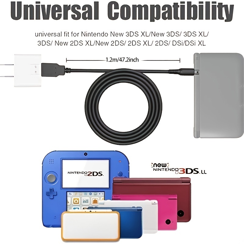 Chargeur Compatible avec Nintendo DSi/DSi XL / 2DS / 2DS XL / 3DS