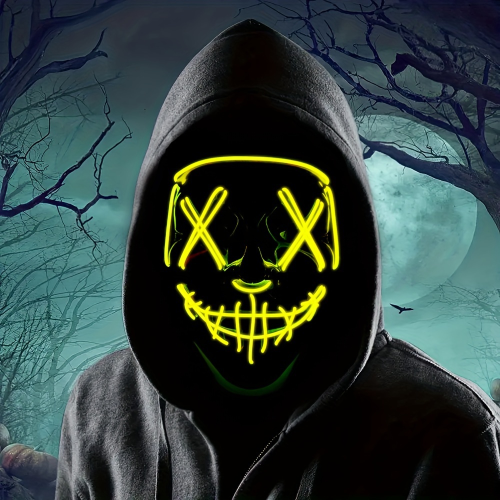 1pc Halloween Mask Led Light Mask Scary Scream Mask Carnival Halloween  Costumes Men Women, Save Money Temu