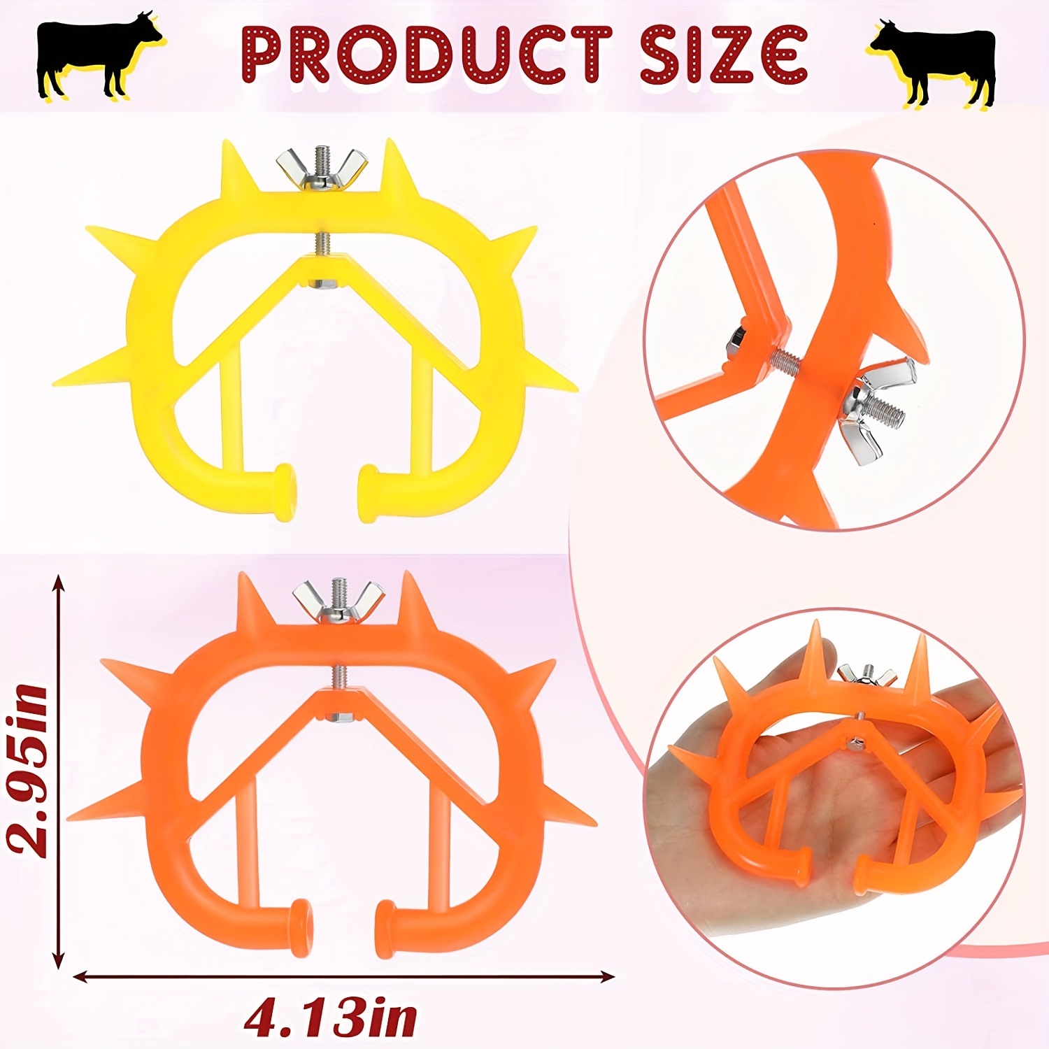 MODUODUO Lot De 10 Anneaux De Nez épais En Plastique Pour Le Nez De Vache Pour Le Sevrage Du Lait Jaune