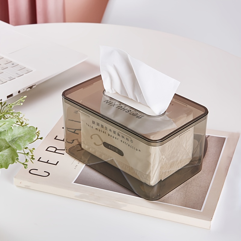 JUNGEN Boîte à mouchoirs Acrylique Transparent à mouchoirs en Papier Boîte  de Rangement Mouchoir Rectangulaire pour Home Office de Salle de Bain Table