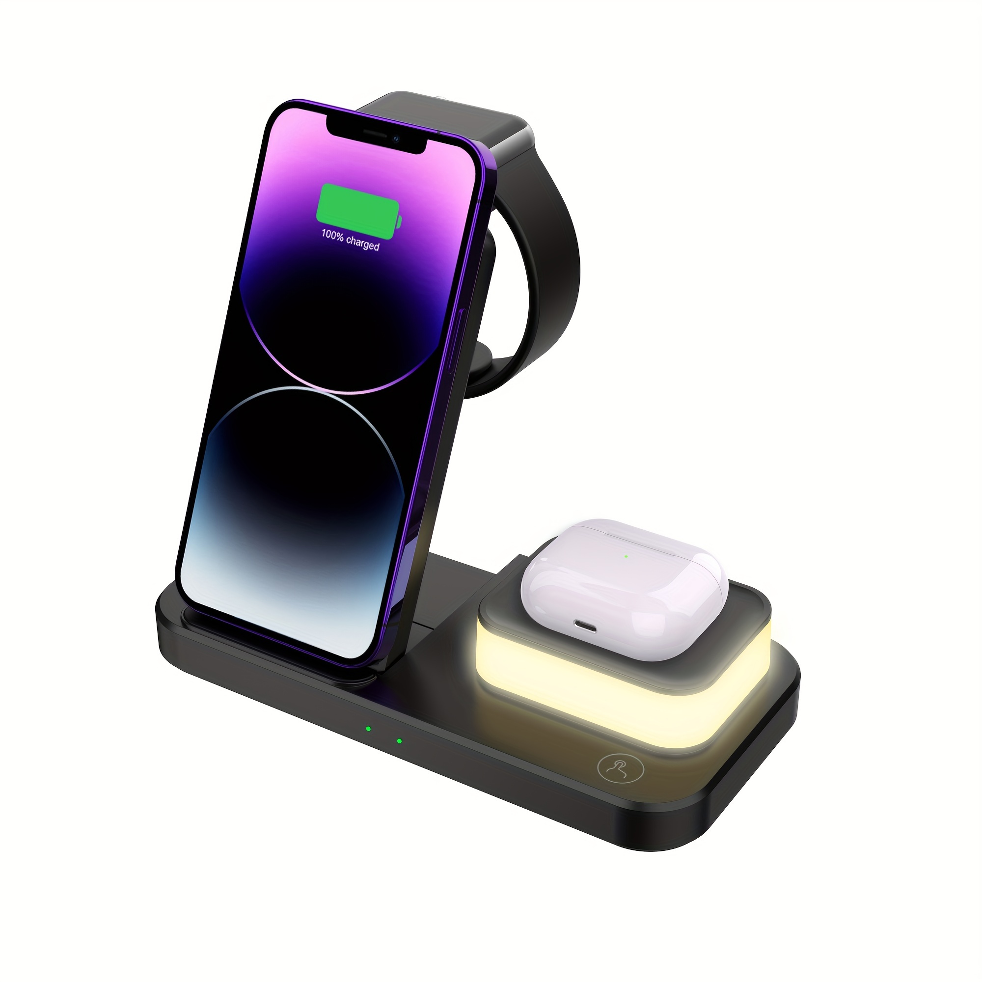 Base de carga inalámbrica plegable 3 en 1 para iPhone 15 14, estación de  carga rápida magnética para Apple Watch S9