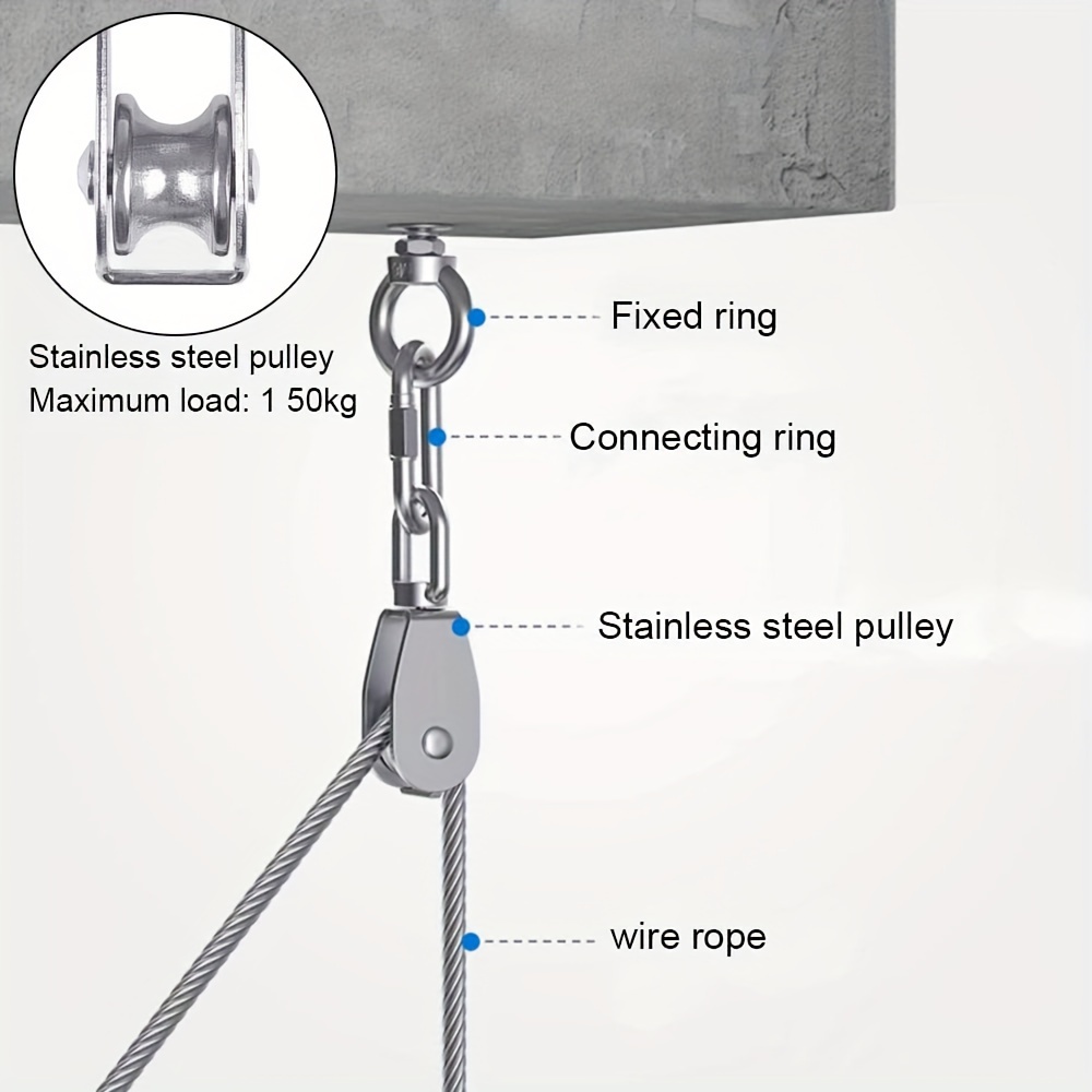2pcs Stainless Steel Single Pulley Block 360 Swivel Crane Pulley Block
