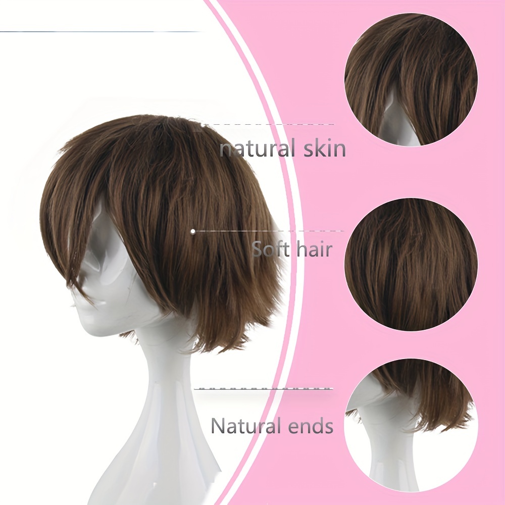 1pc Mens 12 Inch 30 48 Cm Brown Anime Costume Wig Mens Role