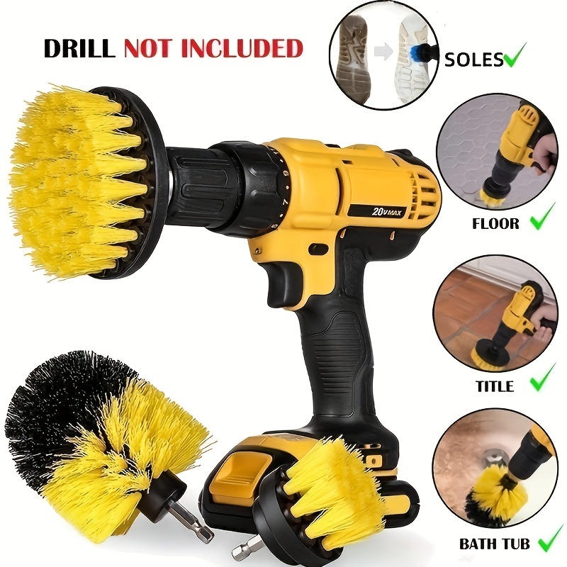 Drill Brush Power Scrubber Drill Attachments For Carpet Tile Grout Cleaning,  Machine Not Include - Temu