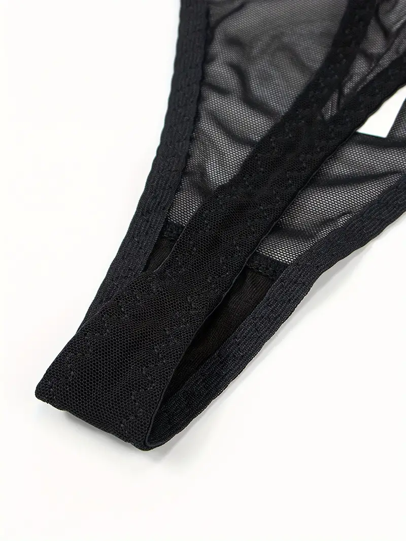 letter print mesh thongs breathable comfy semi sheer intimates panties womens lingerie underwear details 1