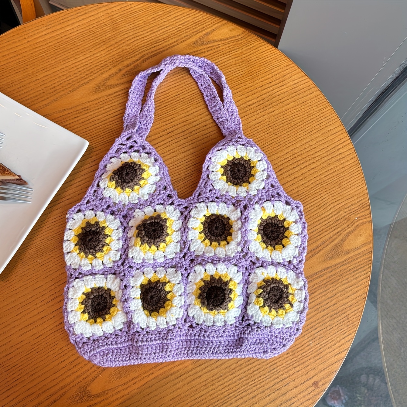 Patrón Girasol Bohemio Bolso Ganchillo Elegante Bolso - Temu Mexico