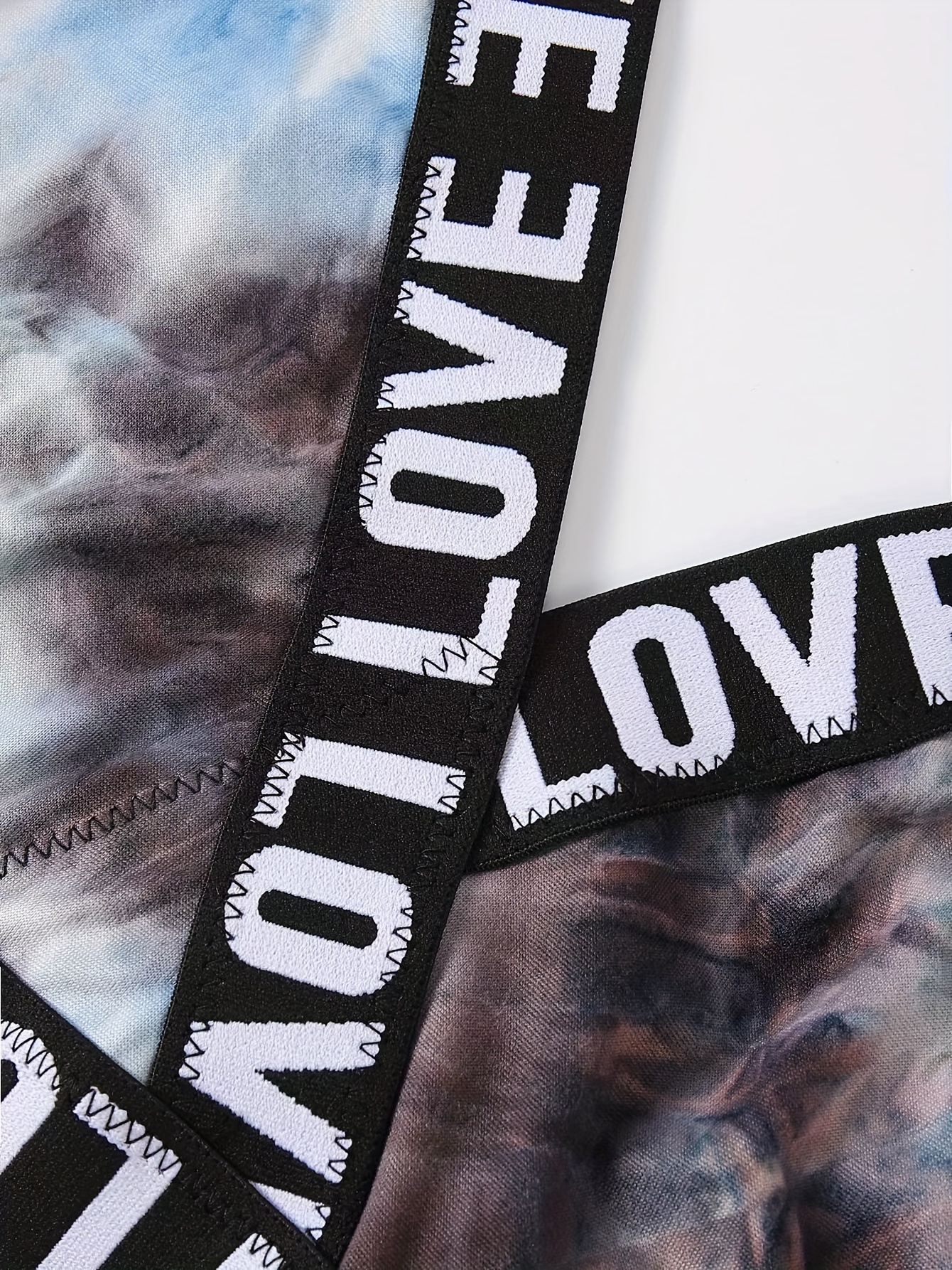 Women's Plus Size Cross Strap Tie-Dye Bralette - Stretchy Polyester/Elastane Blend, No Padding, Mid-Rise Elegant Design for Everyday & Special Occasions