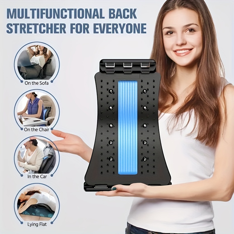 Back Stretcher for Lumbar Pain Relief, 4-Level Adjustable Spine