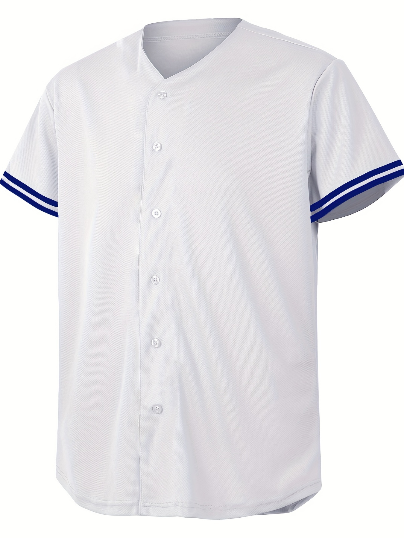 Blank Version Jersey Solid Color Baseball Shirt V-Neck Button Cardigan Hip-hop Street Style T-Shirt