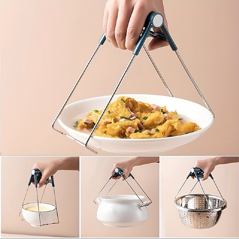 Anti-scald Baking Pan Holder Clip Hot Pan Holder Hot Bowl Grippers Handle  Clip for Moving Pot Pan Bowl Camping Cookware
