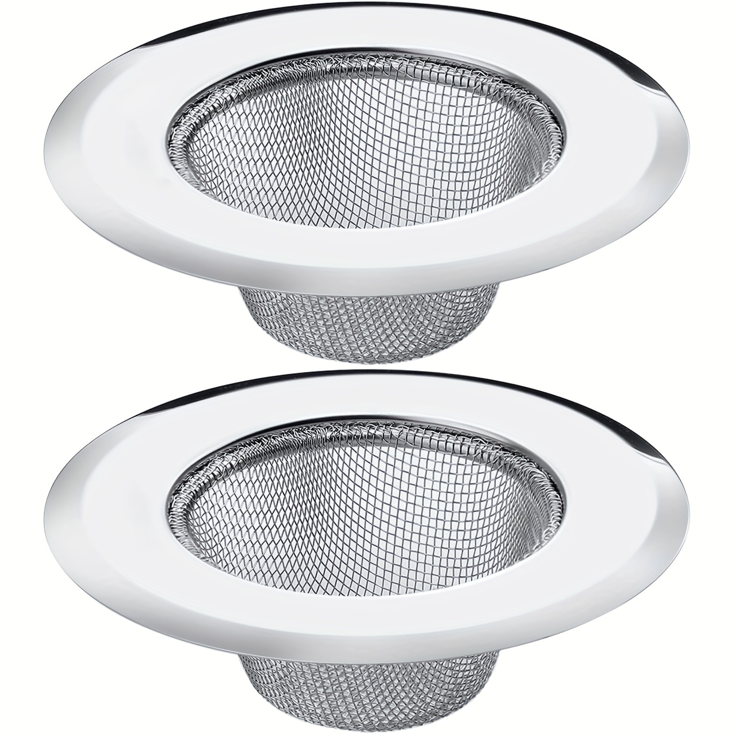 2 Packs Stainless Steel Kitchen Sink Strainer Large 4 5 Wide Rim Food ...