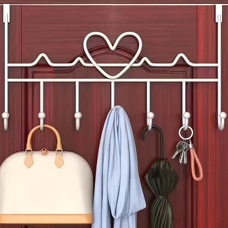 Over The Door Hooks Hanging Coat Rack, Back Of Door Storage Organizer For  Bathroom, Kitchen, Bedroom, Black (for Doors) - Temu Australia