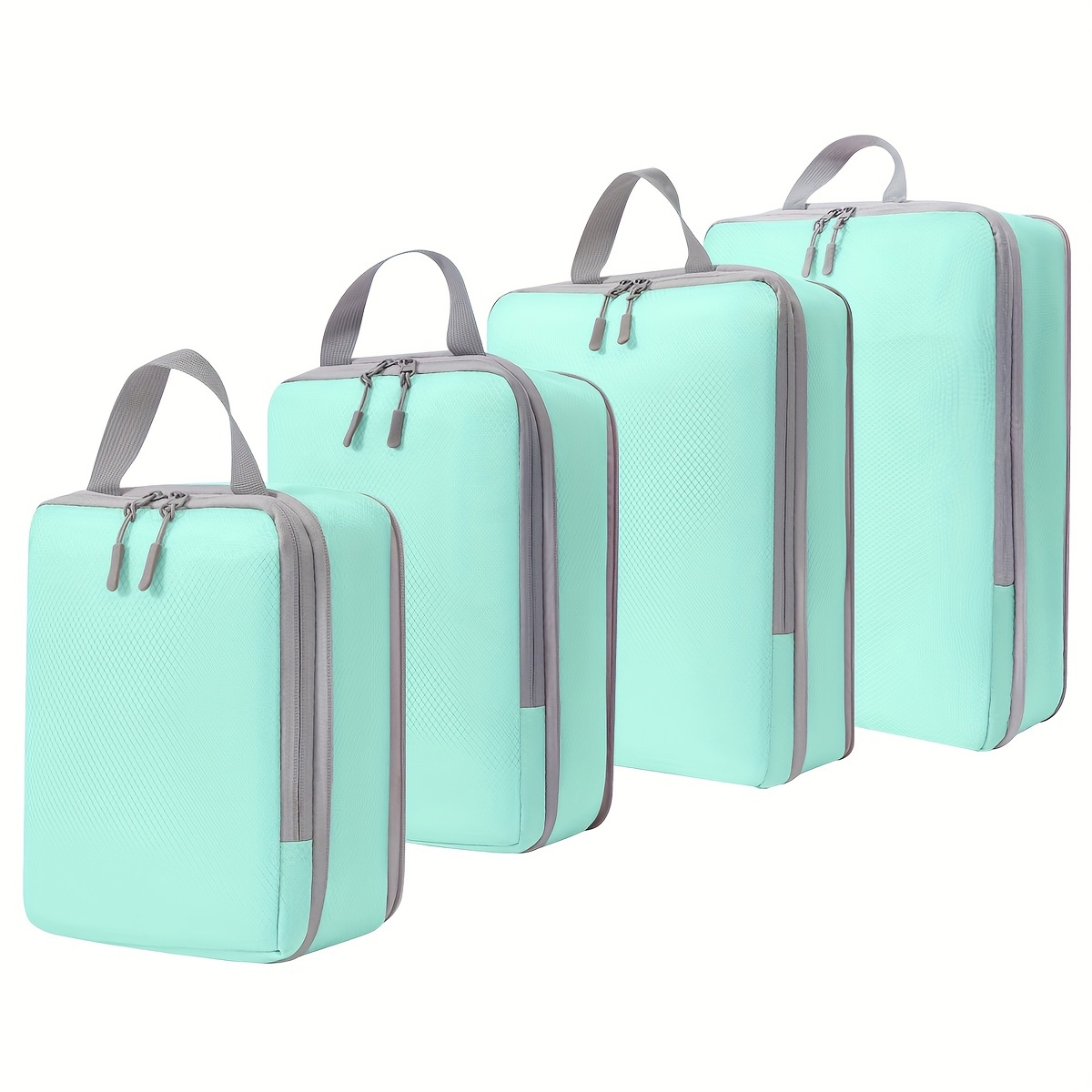 Комплект от 4 броя органайзери за компресиране на багаж, леки пакети от дакрон, чанти за съхранение на дрехи, бельо и обувки за пътуване 0