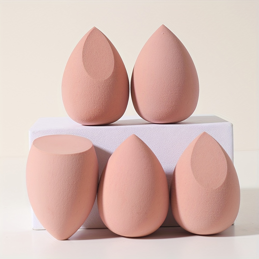 

5pcs Flawless Makeup Sponges Blender Set - Perfect For Blending Foundation, Liquid, Cream, And Powder - 5 Puffs Included