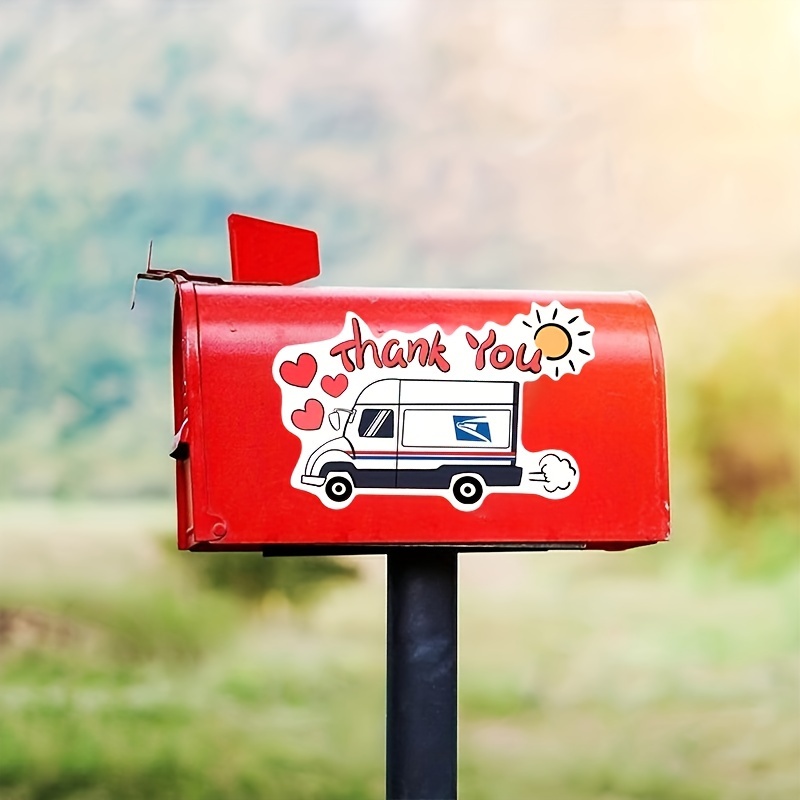 1pc Thank You USPS Sticker For Mailbox, Thank U Stickers Vinyl Stickers With Love And Support For USPS Mail Carriers, for car motorcycle sticker, garden mailbox, entry gate, truck, water bottle, helmet, mobile phone