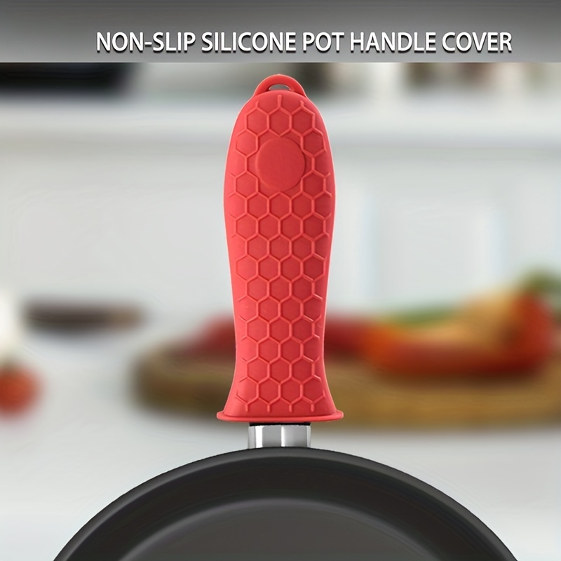 1Pcs Silicone Hot Handle Holder Potholder Saucepan Holder Sleeve Cookware  Parts Kitchen Tools Cast Iron Skillets Pans Grip Cover