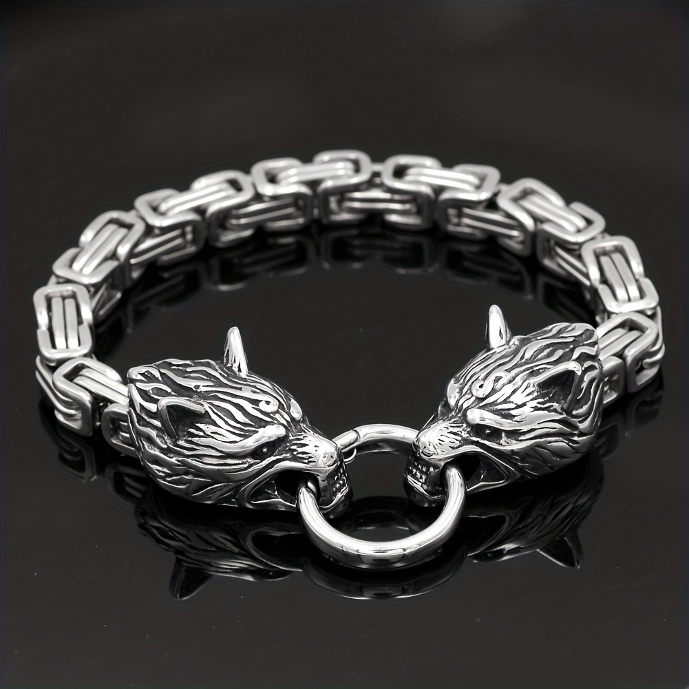 Retro Wolf Head Bracelet For Men Daily Decoration Gift
